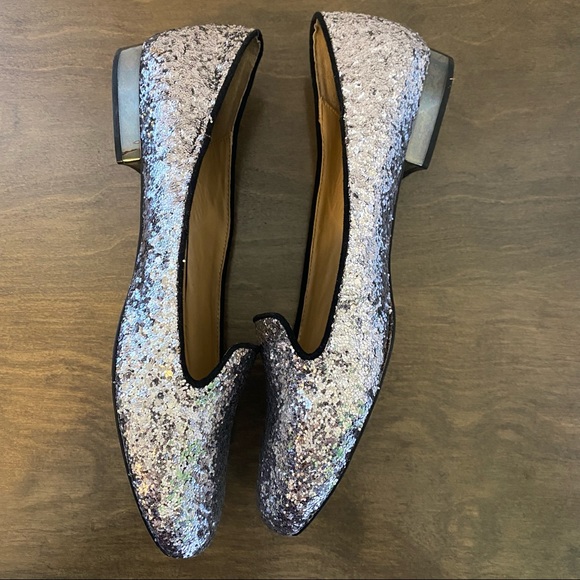 Zara Silver Glitter Loafers Size 39/8 - Picture 9 of 10